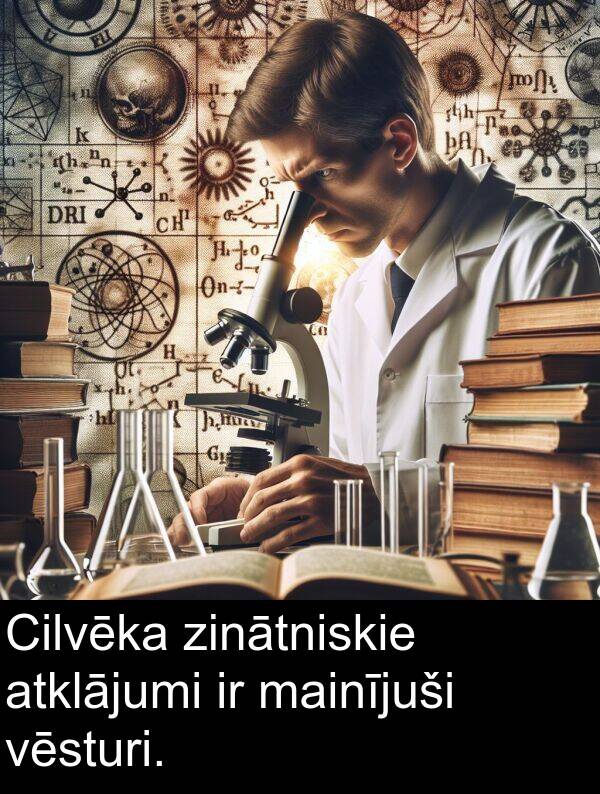 atklājumi: Cilvēka zinātniskie atklājumi ir mainījuši vēsturi.