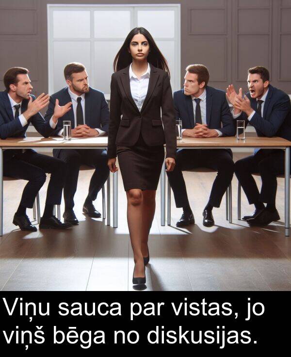 sauca: Viņu sauca par vistas, jo viņš bēga no diskusijas.