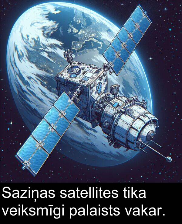 vakar: Saziņas satellites tika veiksmīgi palaists vakar.