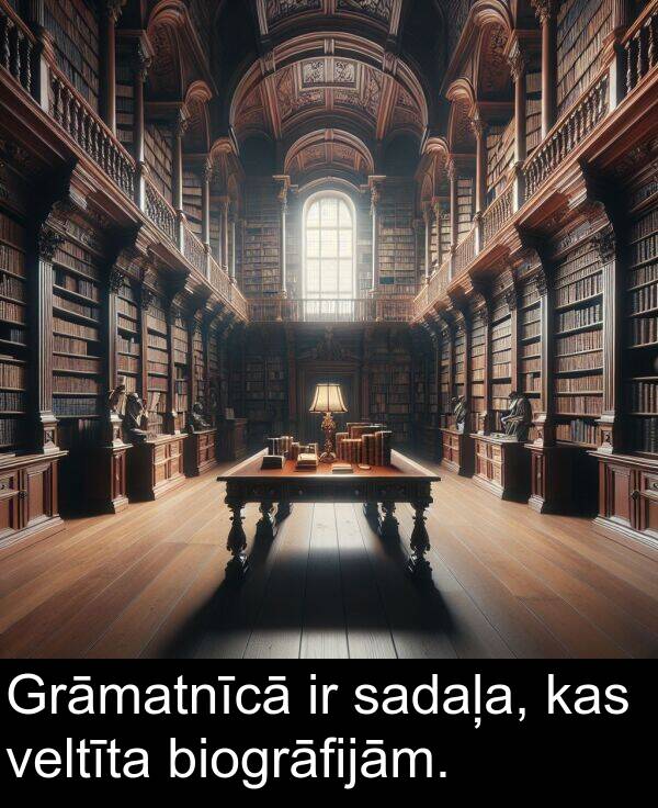 veltīta: Grāmatnīcā ir sadaļa, kas veltīta biogrāfijām.