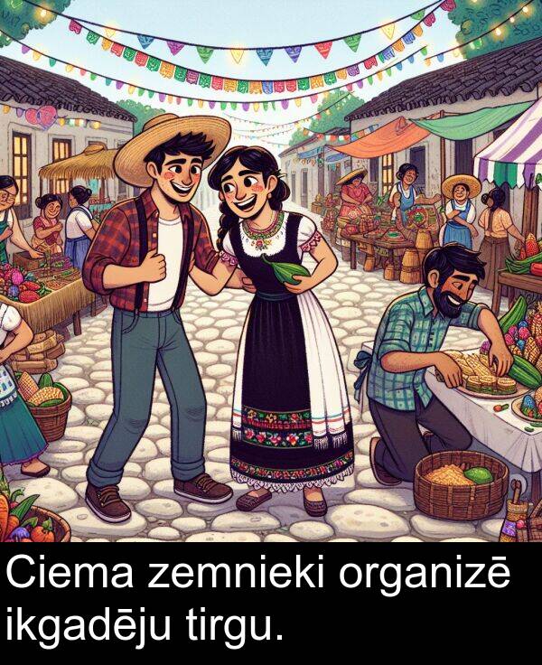 organizē: Ciema zemnieki organizē ikgadēju tirgu.