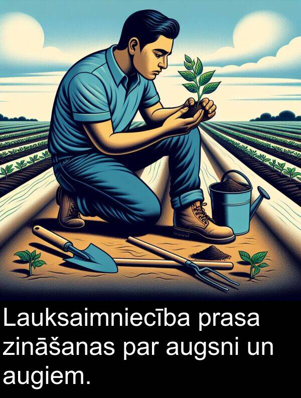 prasa: Lauksaimniecība prasa zināšanas par augsni un augiem.