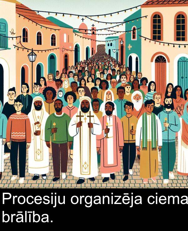 organizēja: Procesiju organizēja ciema brālība.