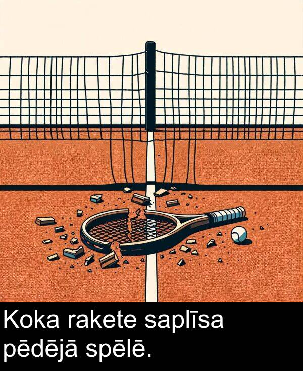 rakete: Koka rakete saplīsa pēdējā spēlē.