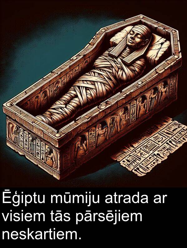 atrada: Ēģiptu mūmiju atrada ar visiem tās pārsējiem neskartiem.