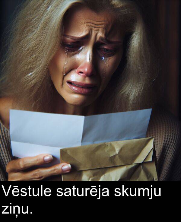 skumju: Vēstule saturēja skumju ziņu.