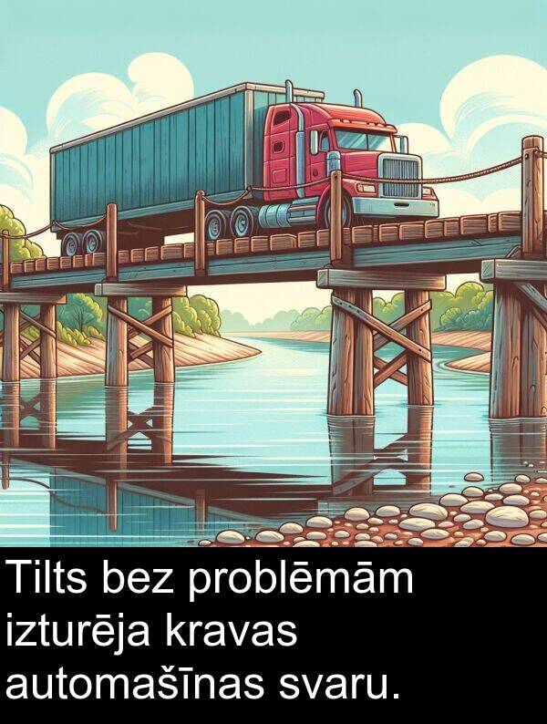 kravas: Tilts bez problēmām izturēja kravas automašīnas svaru.