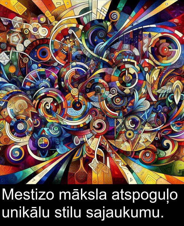 sajaukumu: Mestizo māksla atspoguļo unikālu stilu sajaukumu.