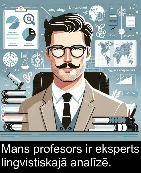 lingvistiskajā: Mans profesors ir eksperts lingvistiskajā analīzē.