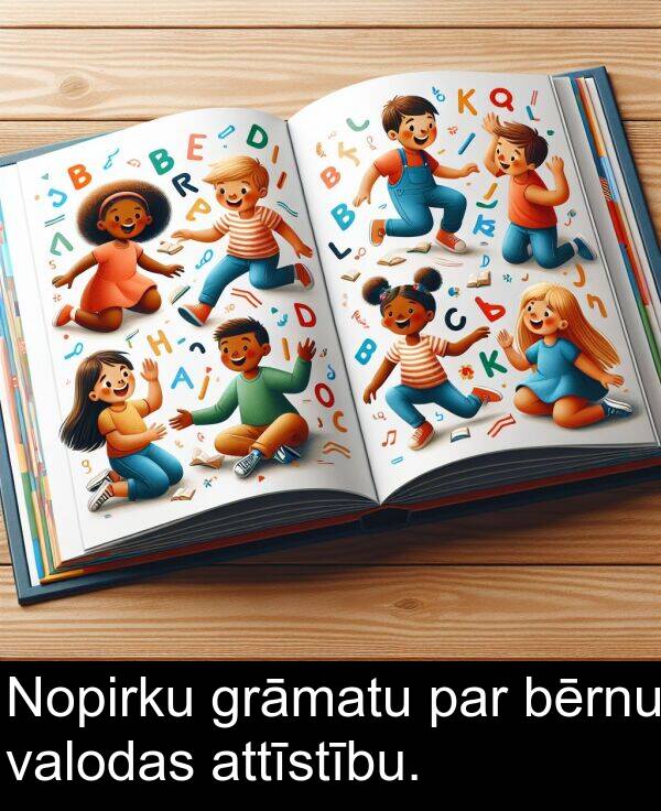 valodas: Nopirku grāmatu par bērnu valodas attīstību.