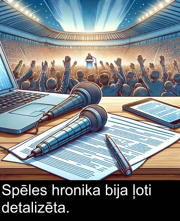 hronika: Spēles hronika bija ļoti detalizēta.