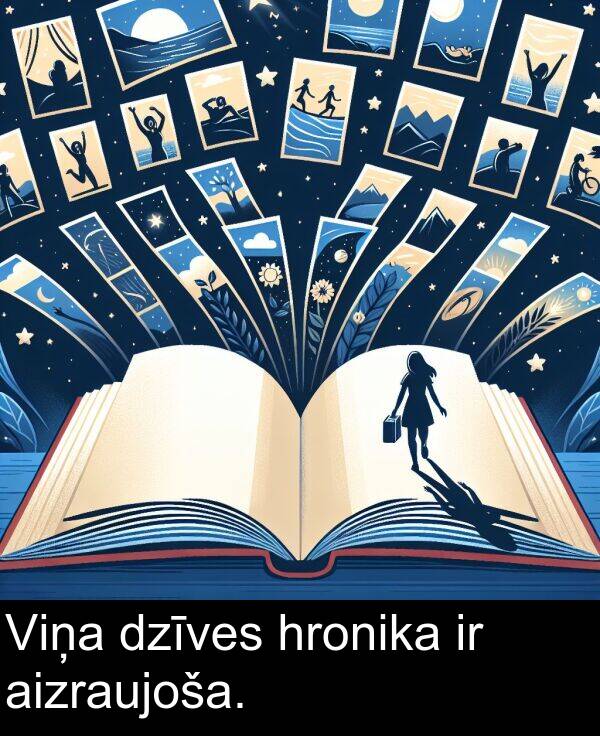 hronika: Viņa dzīves hronika ir aizraujoša.