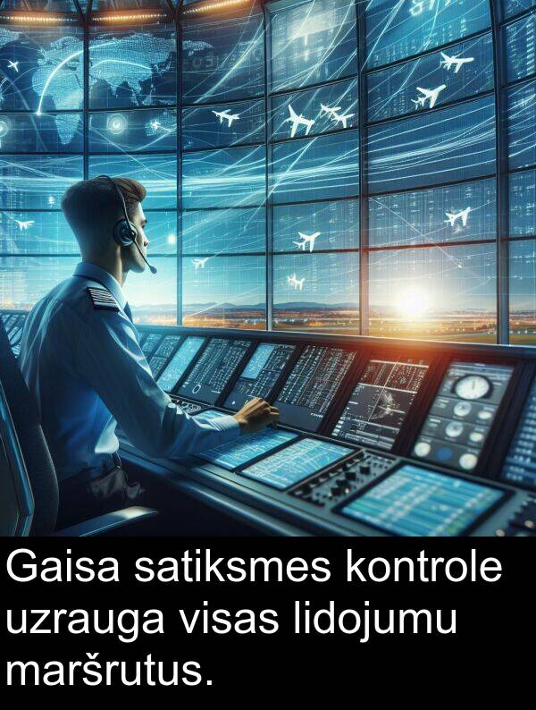 kontrole: Gaisa satiksmes kontrole uzrauga visas lidojumu maršrutus.