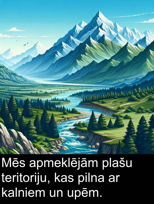 upēm: Mēs apmeklējām plašu teritoriju, kas pilna ar kalniem un upēm.