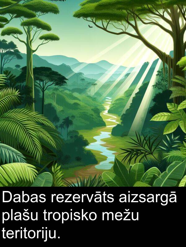 mežu: Dabas rezervāts aizsargā plašu tropisko mežu teritoriju.