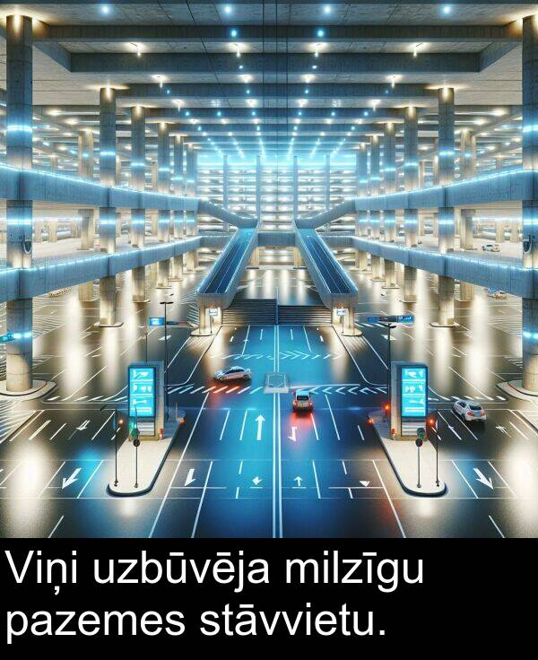 stāvvietu: Viņi uzbūvēja milzīgu pazemes stāvvietu.