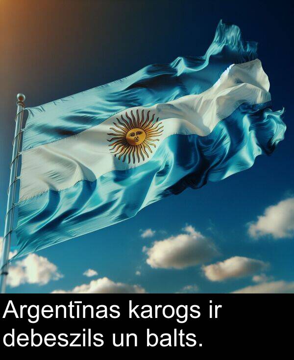 debeszils: Argentīnas karogs ir debeszils un balts.