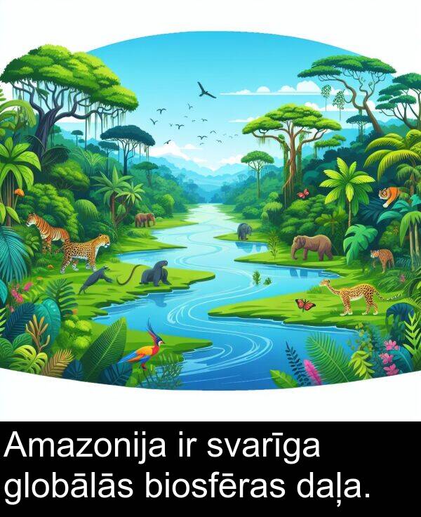 svarīga: Amazonija ir svarīga globālās biosfēras daļa.