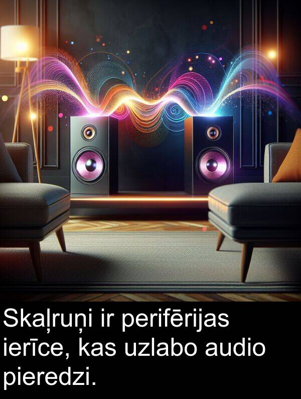 pieredzi: Skaļruņi ir perifērijas ierīce, kas uzlabo audio pieredzi.