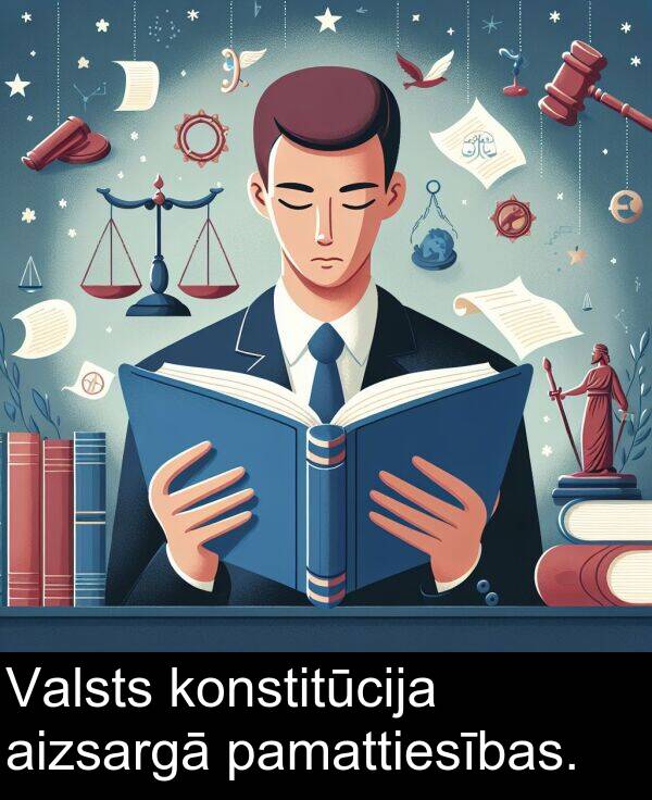 konstitūcija: Valsts konstitūcija aizsargā pamattiesības.