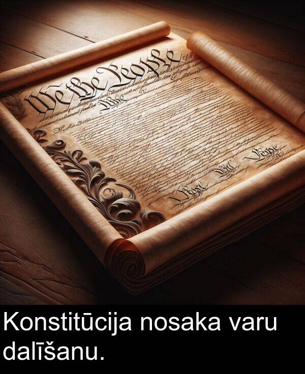nosaka: Konstitūcija nosaka varu dalīšanu.