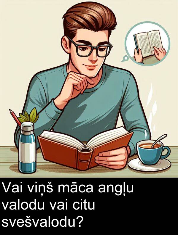 māca: Vai viņš māca angļu valodu vai citu svešvalodu?