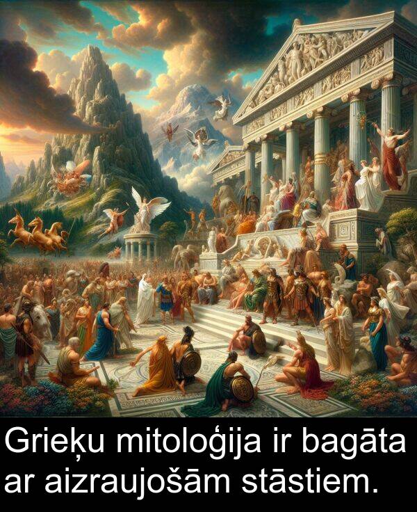 stāstiem: Grieķu mitoloģija ir bagāta ar aizraujošām stāstiem.