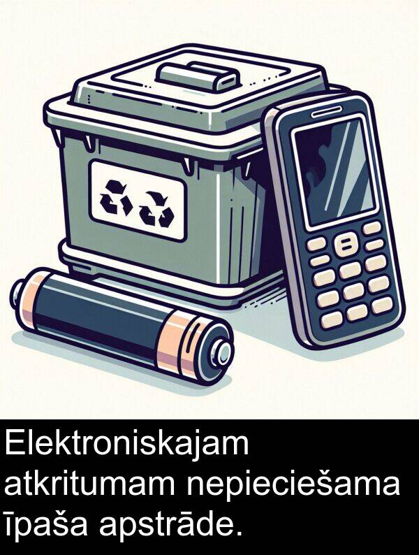 apstrāde: Elektroniskajam atkritumam nepieciešama īpaša apstrāde.