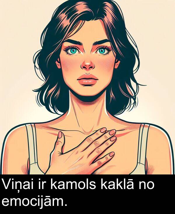 kamols: Viņai ir kamols kaklā no emocijām.