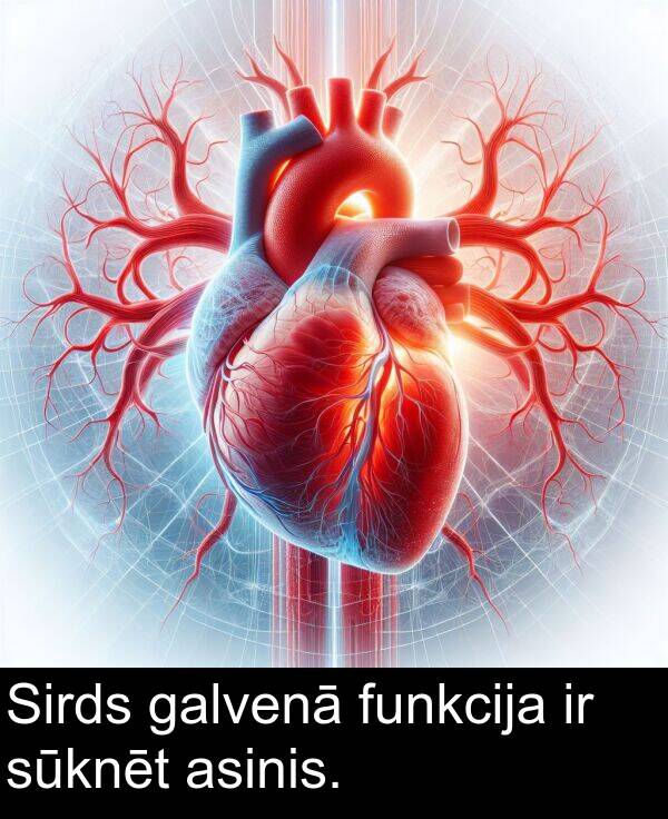 galvenā: Sirds galvenā funkcija ir sūknēt asinis.