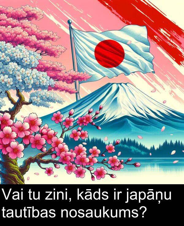 kāds: Vai tu zini, kāds ir japāņu tautības nosaukums?