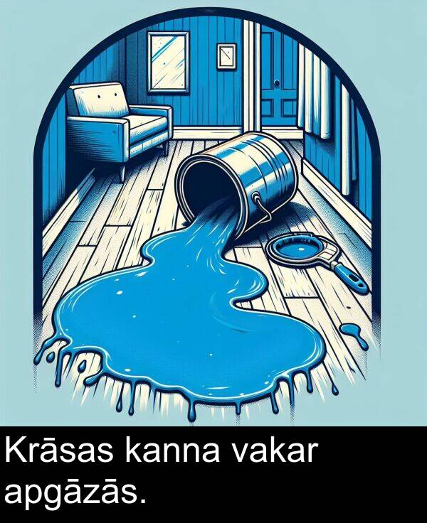 vakar: Krāsas kanna vakar apgāzās.