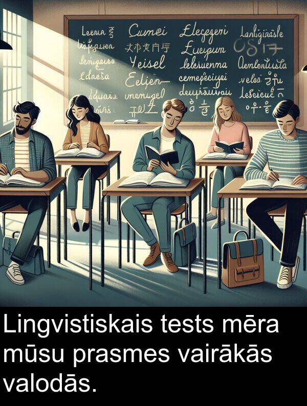 vairākās: Lingvistiskais tests mēra mūsu prasmes vairākās valodās.