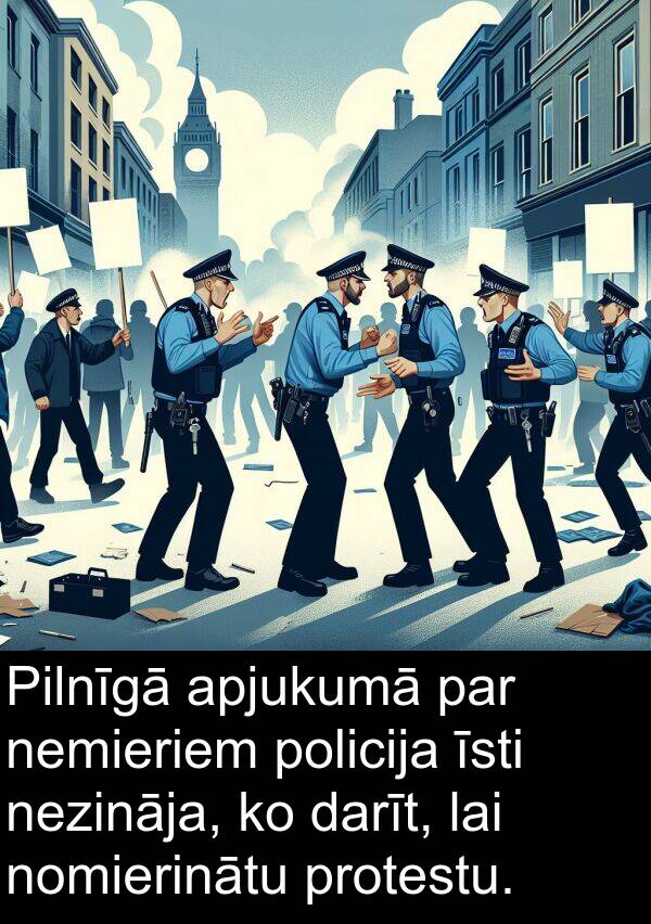 apjukumā: Pilnīgā apjukumā par nemieriem policija īsti nezināja, ko darīt, lai nomierinātu protestu.