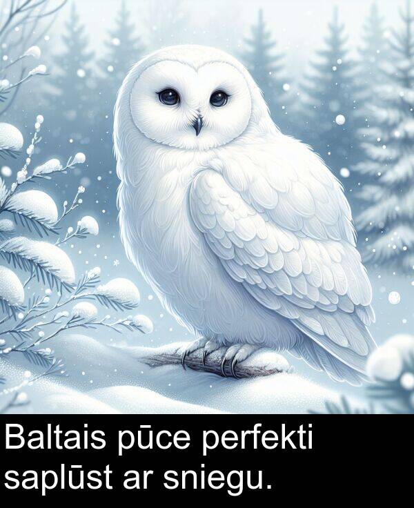 pūce: Baltais pūce perfekti saplūst ar sniegu.