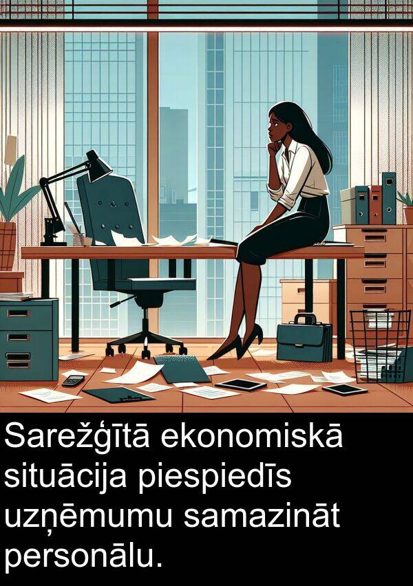 ekonomiskā: Sarežģītā ekonomiskā situācija piespiedīs uzņēmumu samazināt personālu.