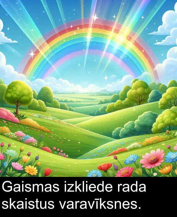 rada: Gaismas izkliede rada skaistus varavīksnes.