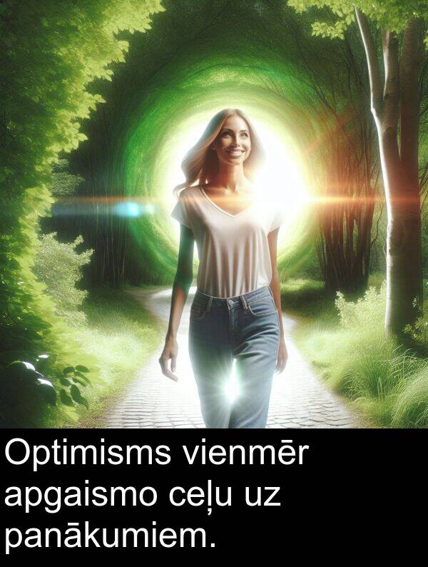 ceļu: Optimisms vienmēr apgaismo ceļu uz panākumiem.