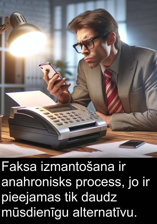 anahronisks: Faksa izmantošana ir anahronisks process, jo ir pieejamas tik daudz mūsdienīgu alternatīvu.
