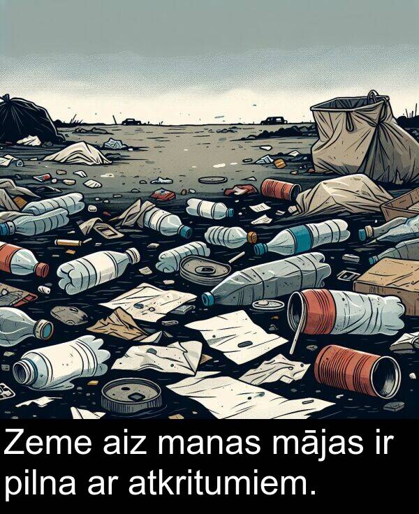 mājas: Zeme aiz manas mājas ir pilna ar atkritumiem.