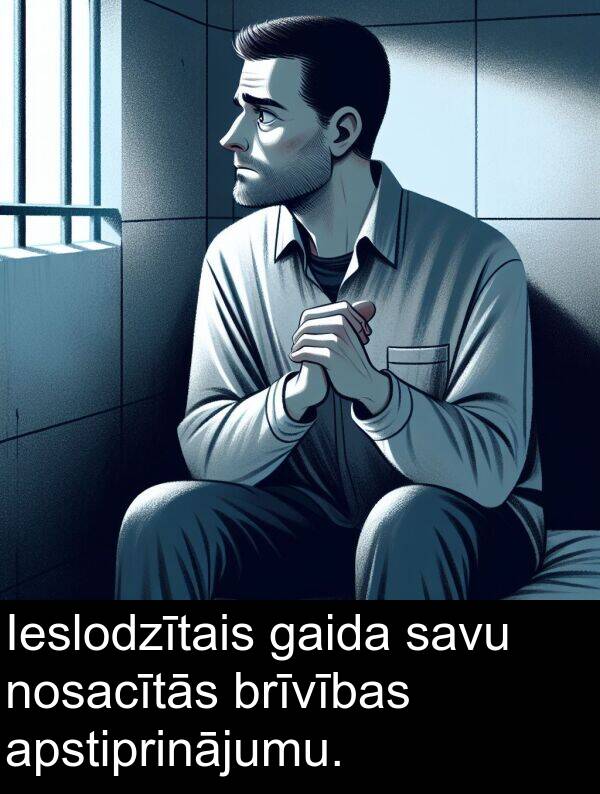 gaida: Ieslodzītais gaida savu nosacītās brīvības apstiprinājumu.
