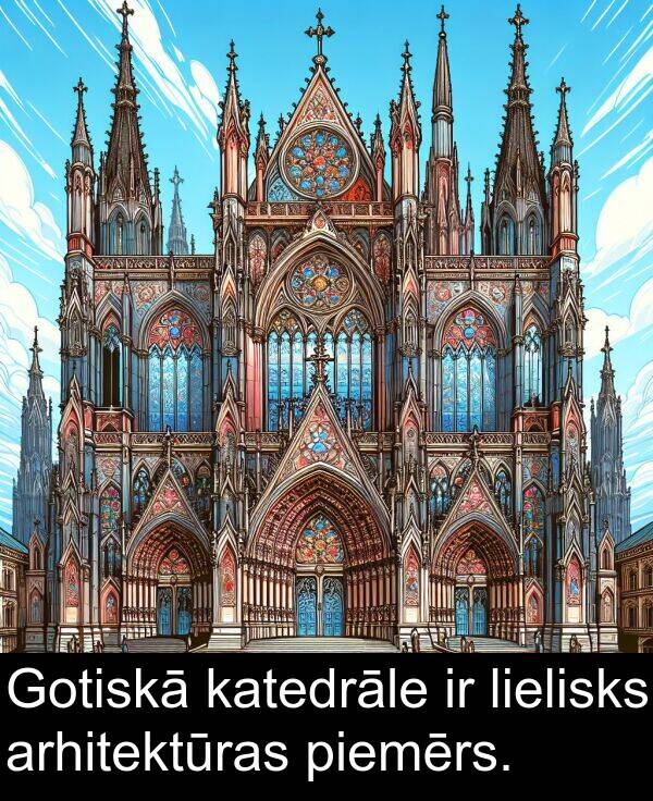 lielisks: Gotiskā katedrāle ir lielisks arhitektūras piemērs.