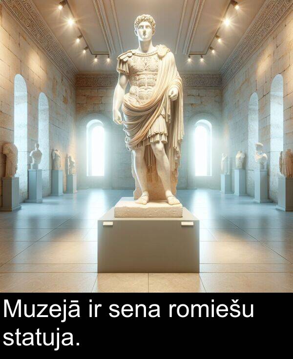 statuja: Muzejā ir sena romiešu statuja.