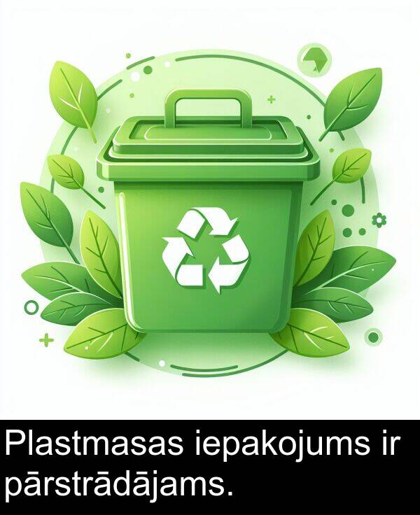 iepakojums: Plastmasas iepakojums ir pārstrādājams.