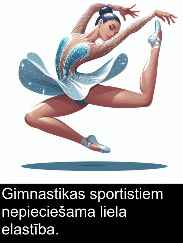 liela: Gimnastikas sportistiem nepieciešama liela elastība.