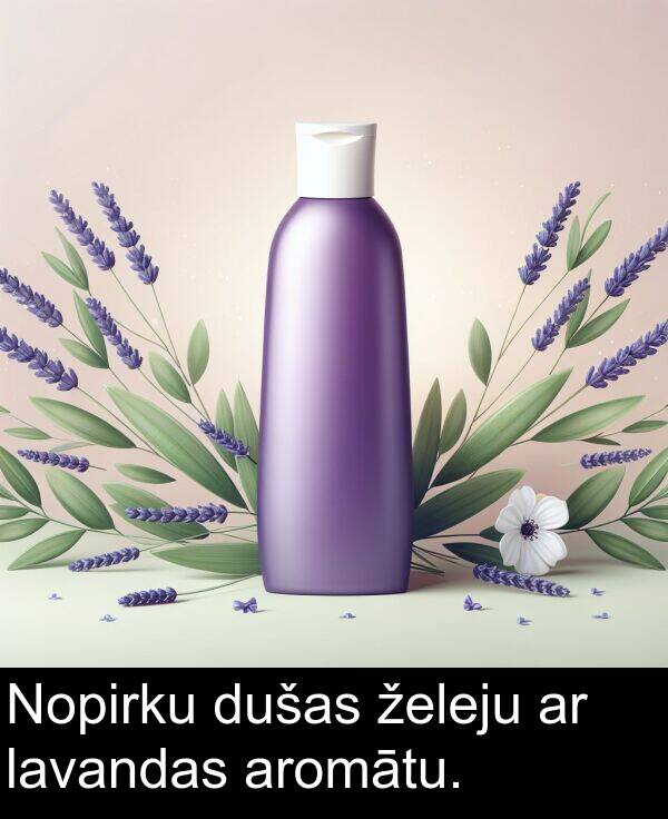 želeju: Nopirku dušas želeju ar lavandas aromātu.
