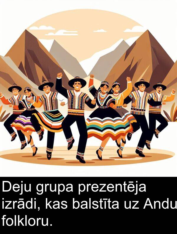 folkloru: Deju grupa prezentēja izrādi, kas balstīta uz Andu folkloru.