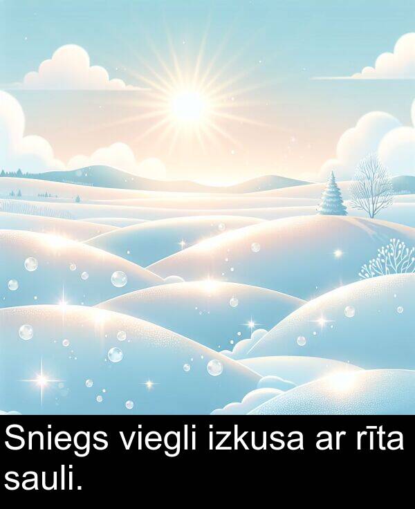 viegli: Sniegs viegli izkusa ar rīta sauli.
