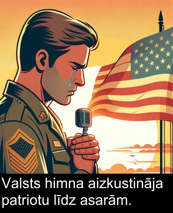 himna: Valsts himna aizkustināja patriotu līdz asarām.