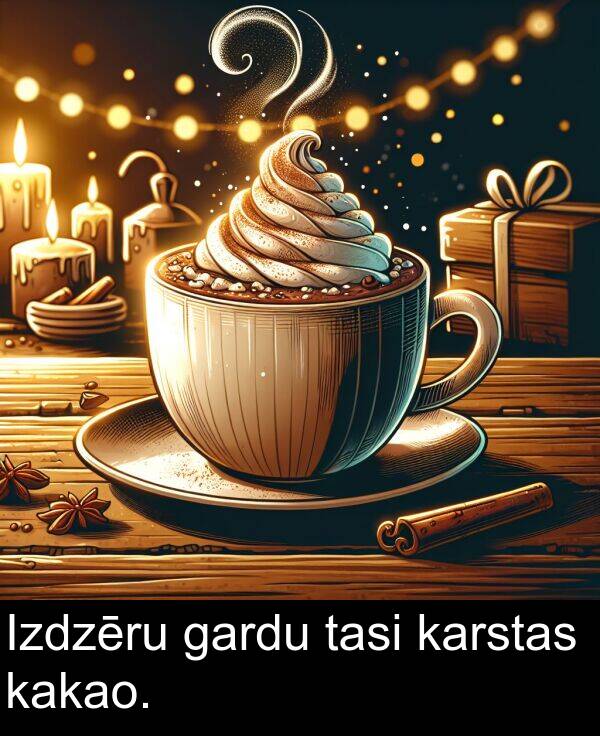 kakao: Izdzēru gardu tasi karstas kakao.